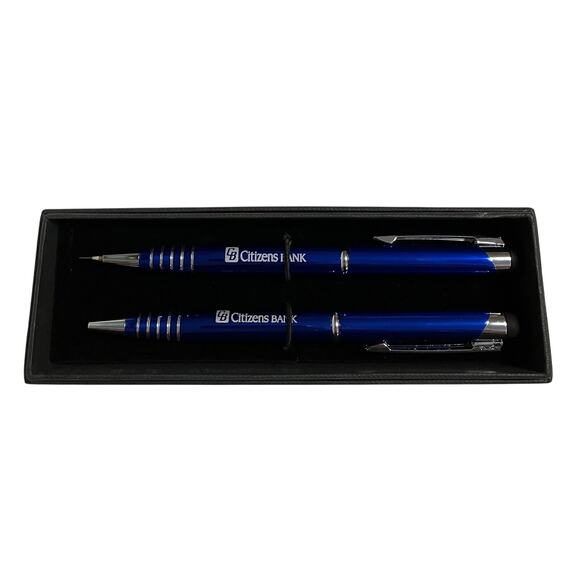 Citizens Bank Ballpoint Pen and Mechanical Pencil Boxed Set Royal Blue - Picture 3 of 5